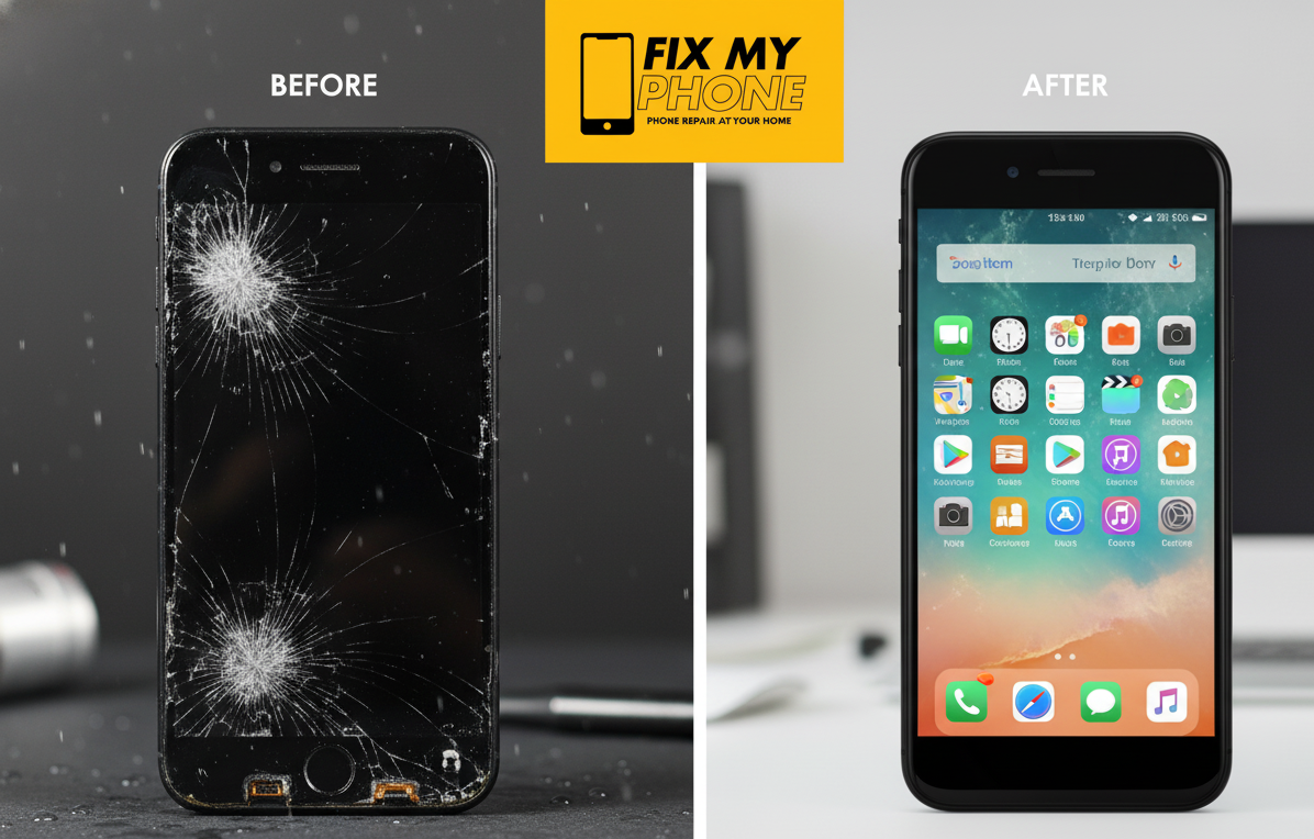 Water-Damaged Phone before and after