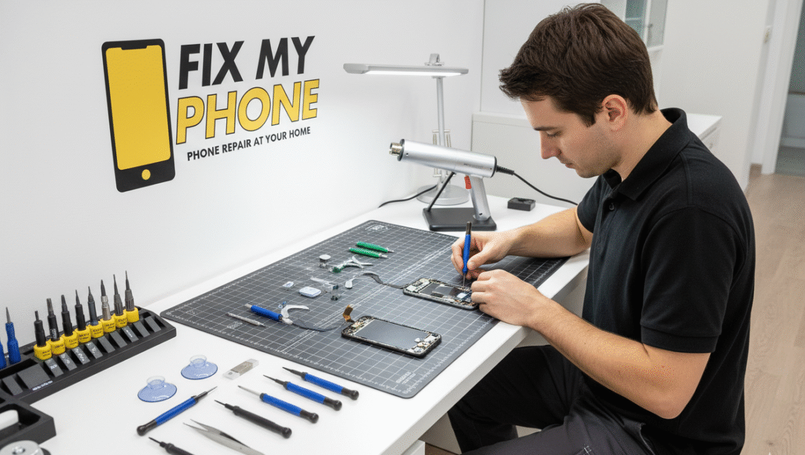 Top 5 Phone Repair Myths, a technician check mobile phone