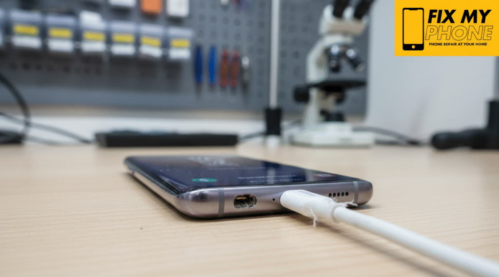 Samsung Charging Port Problems Samsung smartphone connected to a charger but not charging